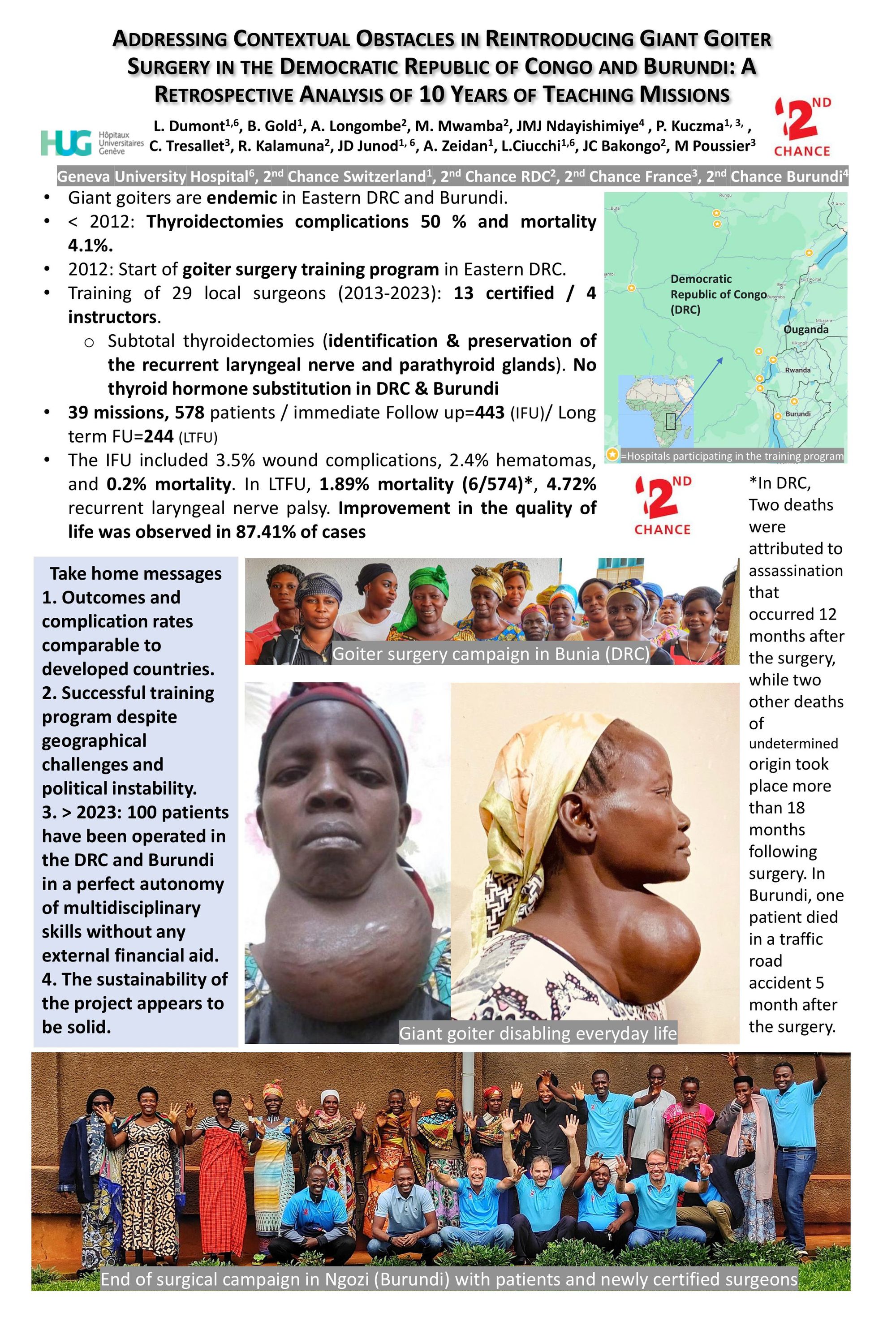 Addressing Contextual Obstacles in Reintroducing Giant Goiter Surgery in the Democratic Republic of Congo and Burundi: A Retrospective Analysis of 10  years of teaching missions