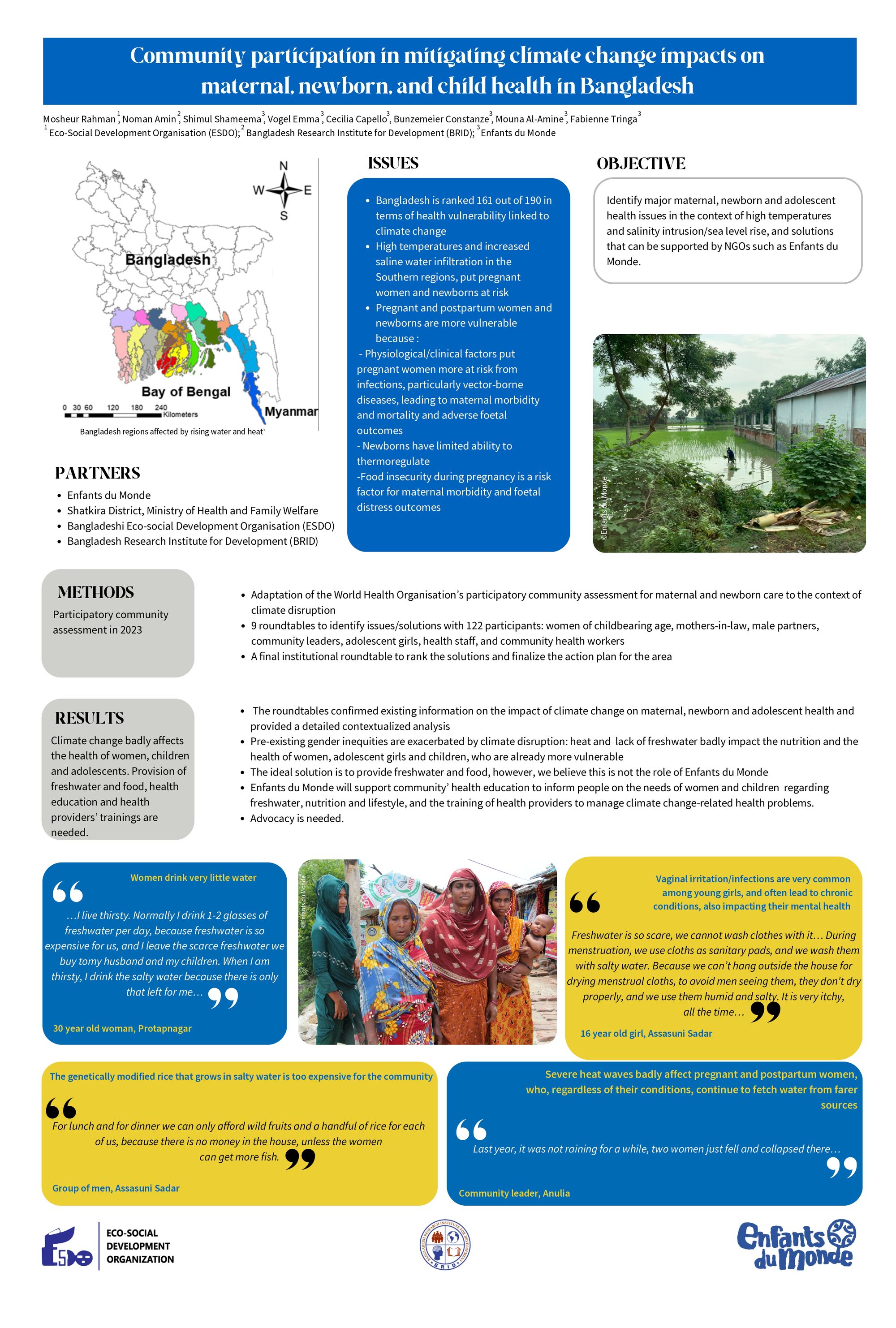 Community participation in mitigating climate change impacts on maternal, newborn, and child health in Bangladesh