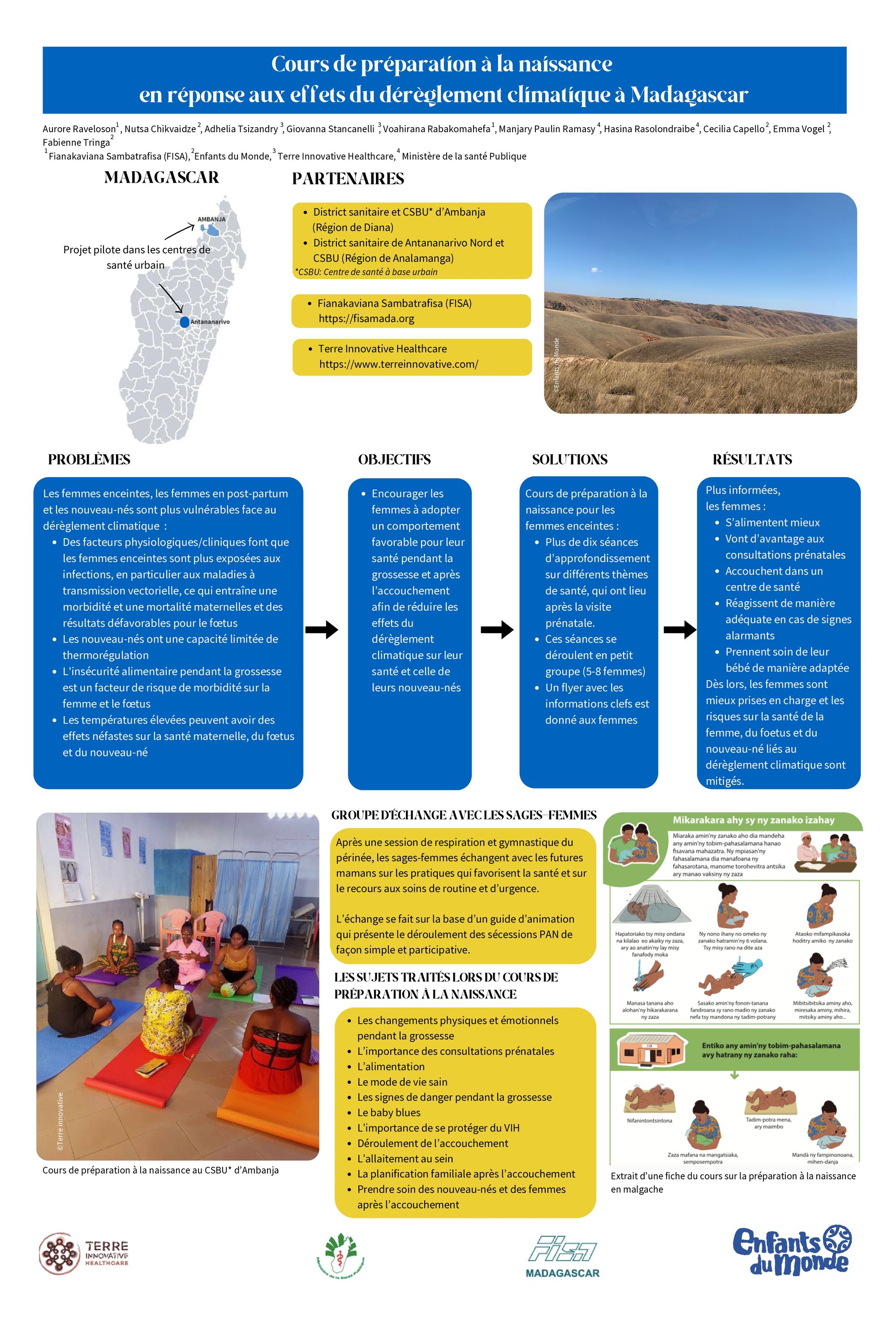 Environnement	Cours de préparation à la naissance en réponse aux effets du changement climatique à Madagascar