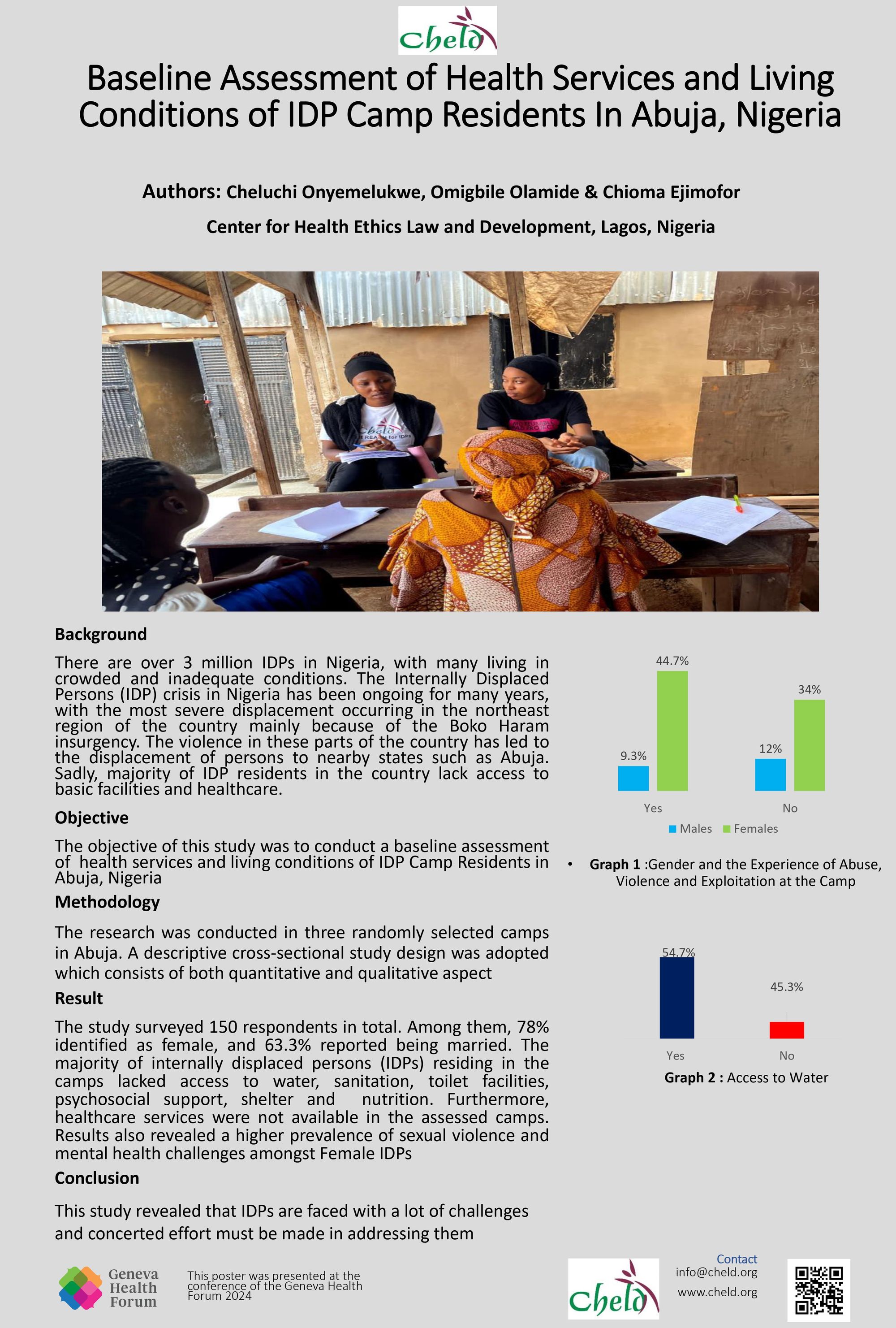 Baseline Assessment of Health Services and Living Conditions of IDP Residents in Abuja, Nigeria